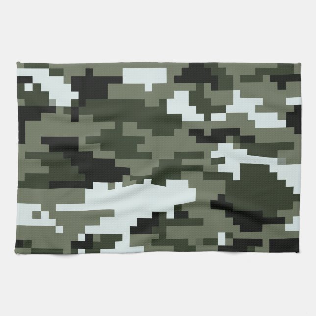 8 Bit Pixel Digital Urban Camouflage / Camouflage Handtuch (Horizontal)