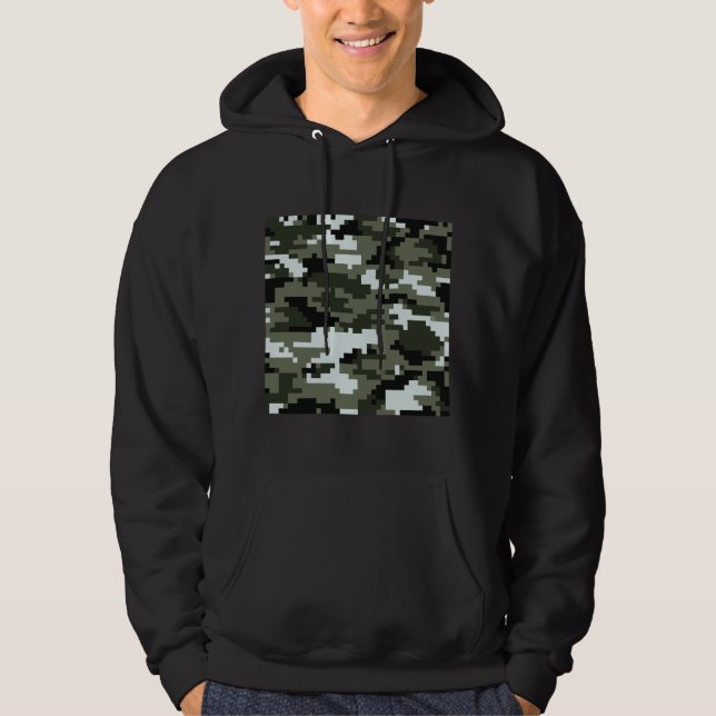 8 Bit Pixel Digital Urban Camouflage / Camouflage Hoodie (Vorderseite)