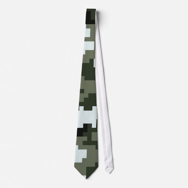 8 Bit Pixel Digital Urban Camouflage / Camouflage Krawatte (Vorderseite)