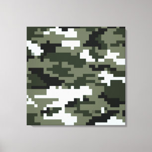 8 Bit Pixel Digital Urban Camouflage / Camouflage Leinwanddruck