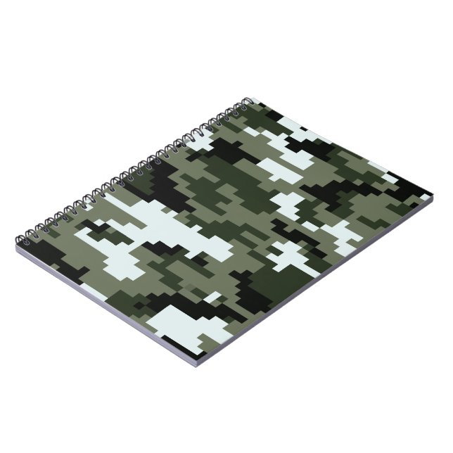 8 Bit Pixel Digital Urban Camouflage / Camouflage Notizblock (Linke Seite)