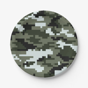 8 Bit Pixel Digital Urban Camouflage / Camouflage Pappteller