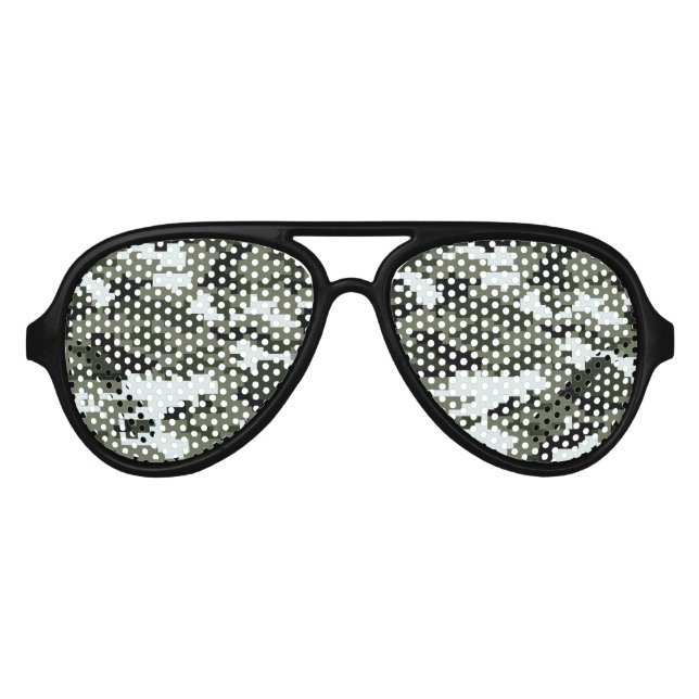 8 Bit Pixel Digital Urban Camouflage / Camouflage Partybrille (Vorderseite)
