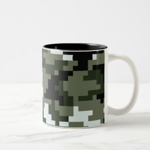 8 Bit Pixel Digital Urban Camouflage / Camouflage Zweifarbige Tasse