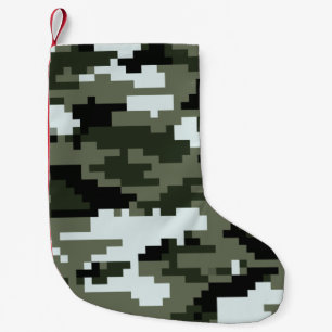 8 Bit Pixel Digital Urban Tarnung / Camo Kleiner Weihnachtsstrumpf