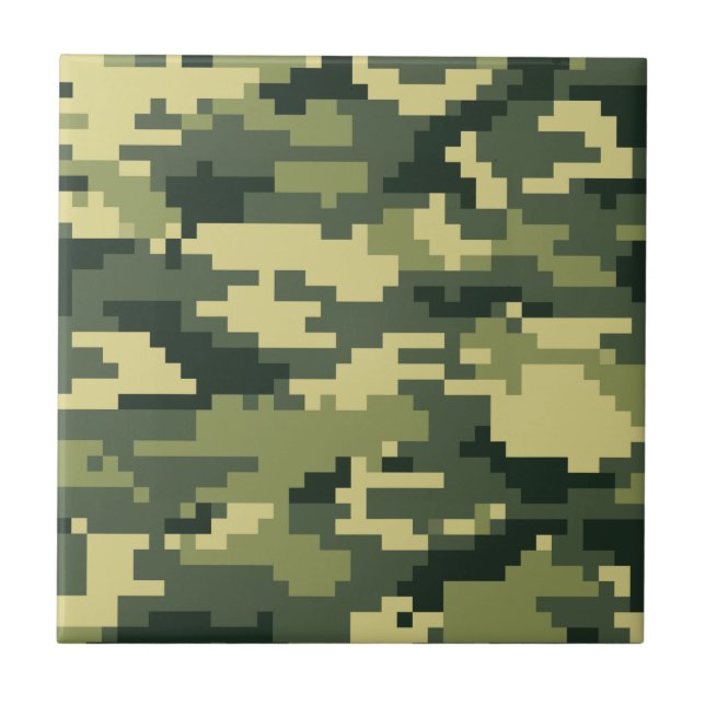 8 Bit-Pixel-Digital-Waldtarnung/-Camouflage Fliese (Vorderseite)