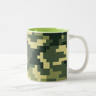 8 Bit-Pixel-Digital-Waldtarnung/-Camouflage Zweifarbige Tasse