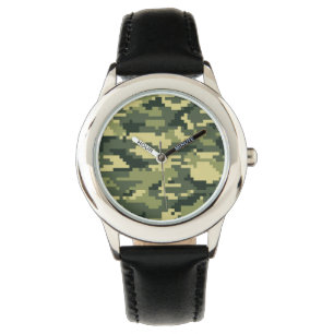 8 Bit Pixel Digital Woodland Camouflage / Camoufla Armbanduhr