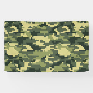 8 Bit Pixel Digital Woodland Camouflage / Camoufla Banner