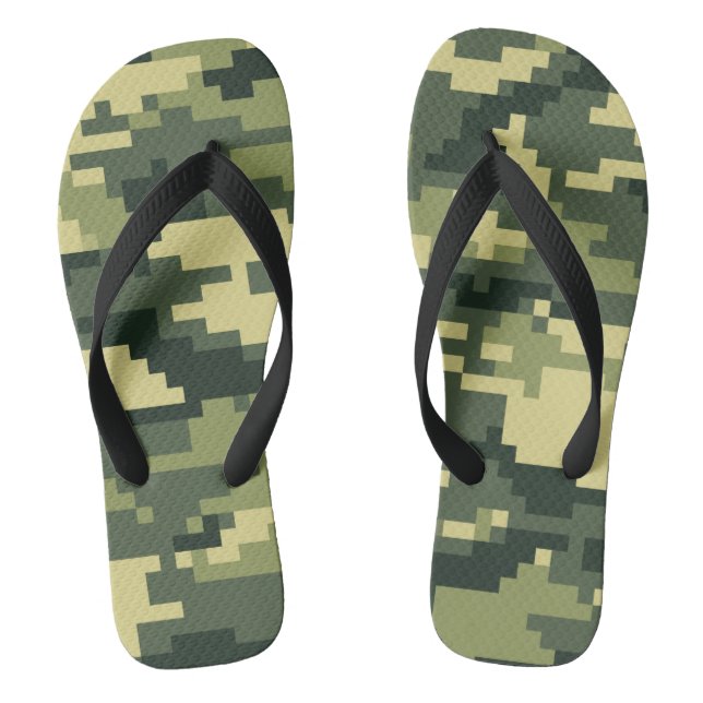 8 Bit Pixel Digital Woodland Camouflage / Camoufla Flip Flops (Fußbett)
