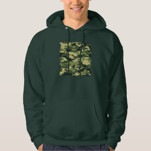 8 Bit Pixel Digital Woodland Camouflage / Camoufla Hoodie
