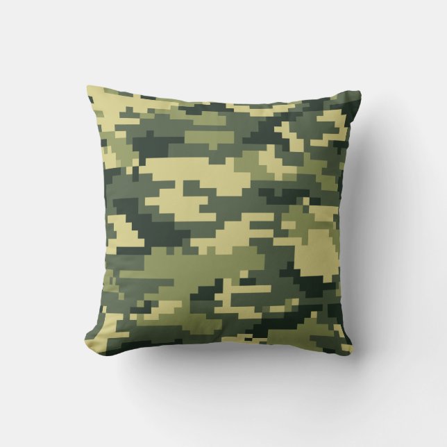 8 Bit Pixel Digital Woodland Camouflage / Camoufla Kissen (Vorderseite)