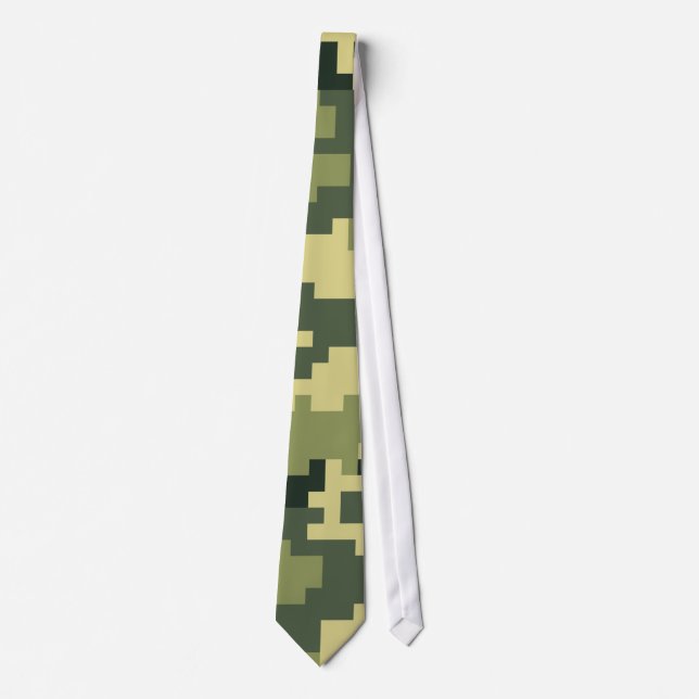 8 Bit Pixel Digital Woodland Camouflage / Camoufla Krawatte (Vorderseite)