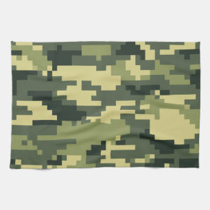 8 Bit Pixel Digital Woodland Camouflage / Camoufla Küchentuch
