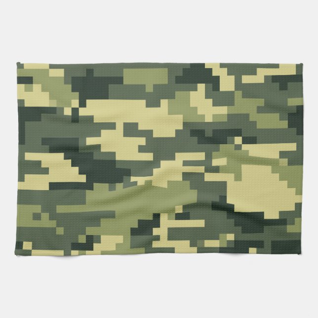 8 Bit Pixel Digital Woodland Camouflage / Camoufla Küchentuch (Horizontal)
