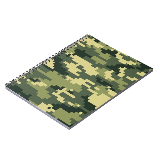 8 Bit Pixel Digital Woodland Camouflage / Camoufla Notizblock (Linke Seite)