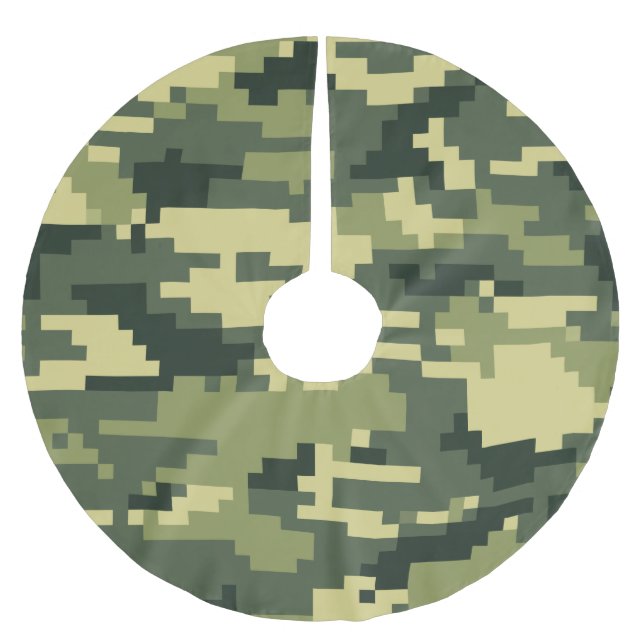 8 Bit Pixel Digital Woodland Camouflage / Camoufla Polyester Weihnachtsbaumdecke (Vorderseite)