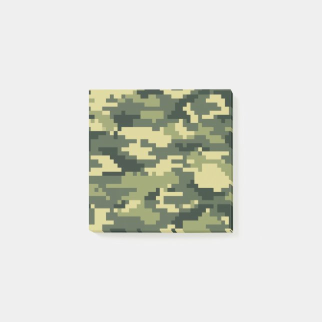 8 Bit Pixel Digital Woodland Camouflage / Camoufla Post-it Klebezettel (Vorderseite)