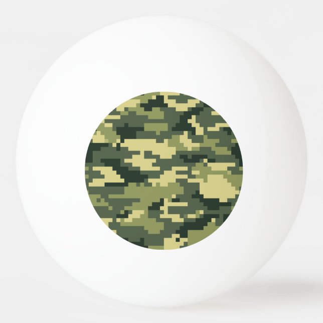 8 Bit Pixel Digital Woodland Camouflage / Camoufla Tischtennisball (Vorderseite)