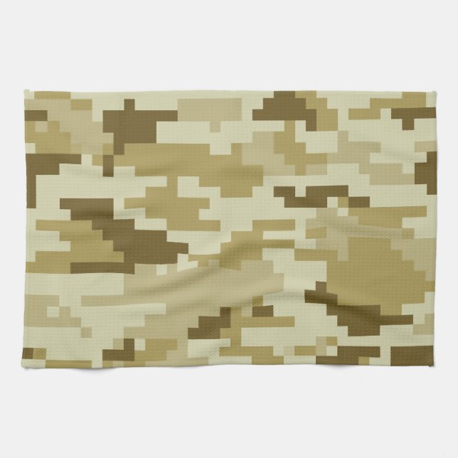 8 Bit Pixel digitale Wüste Camouflage / Camouflage Geschirrtuch (Horizontal)
