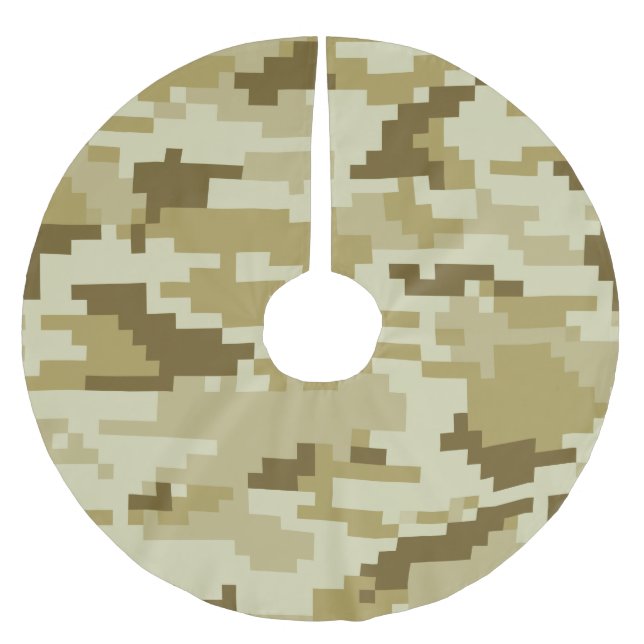 8 Bit Pixel digitale Wüste Camouflage / Camouflage Polyester Weihnachtsbaumdecke (Vorderseite)