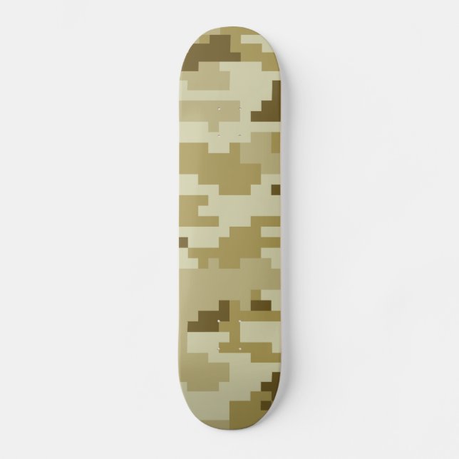 8 Bit Pixel digitale Wüste Camouflage / Camouflage Skateboard (Vorderseite)