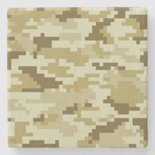 8 Bit Pixel digitale Wüste Camouflage / Camouflage Steinuntersetzer