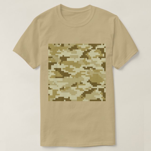 8 Bit Pixel digitale Wüste Camouflage / Camouflage T-Shirt (Design vorne)