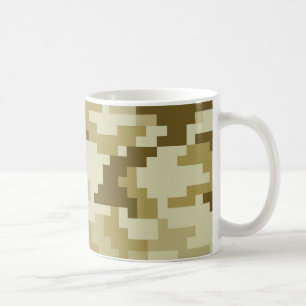 8 Bit Pixel digitale Wüste Camouflage / Camouflage Tasse