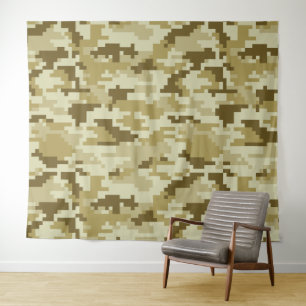 8 Bit Pixel digitale Wüste Camouflage / Camouflage Wandteppich