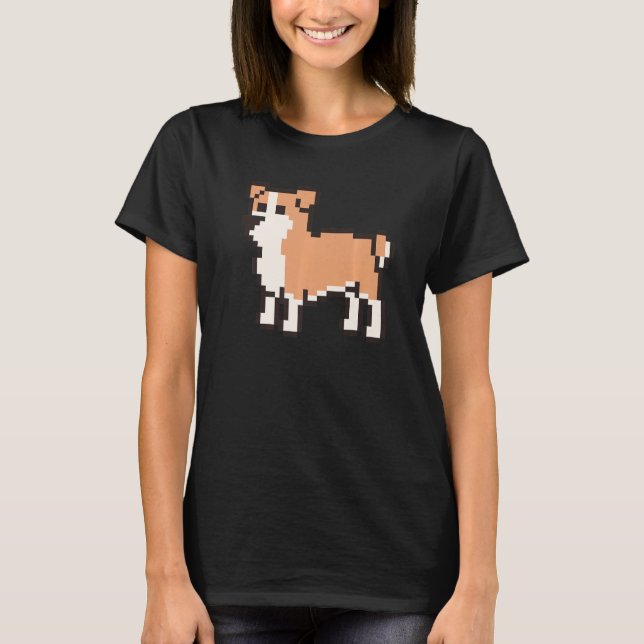 8 Bit Pixel English Bulldog T-Shirt (Vorderseite)