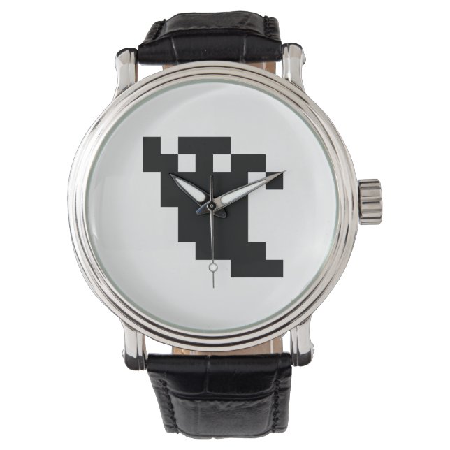 8 Bit Pixel Geist Schatten Armbanduhr (Vorderseite)