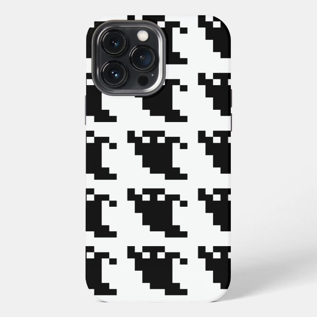 8 Bit Pixel Geist Schatten iPhone Hülle (Rückseite)