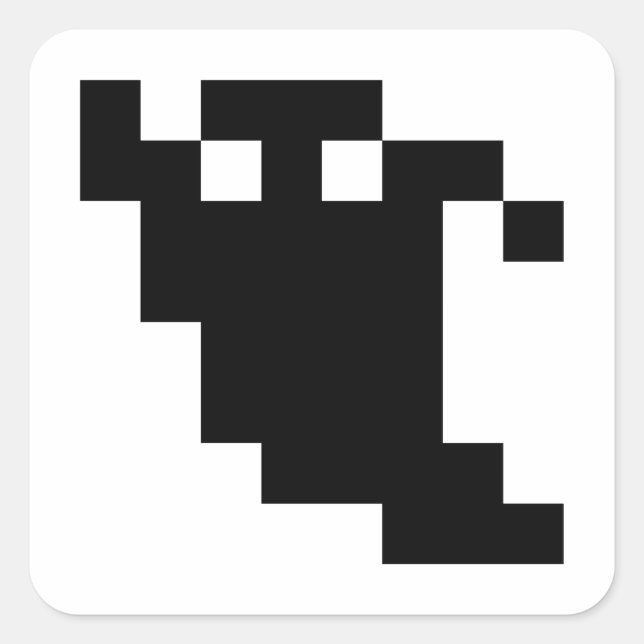 8 Bit Pixel Geist Schatten Quadratischer Aufkleber (Vorderseite)