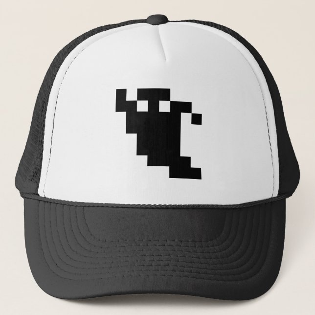 8 Bit Pixel Geist Schatten Truckerkappe (Vorderseite)