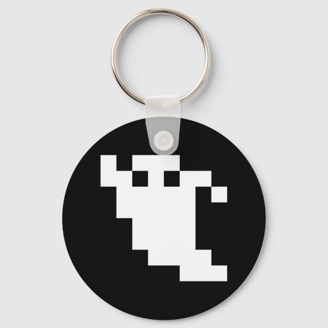 8-Bit-Pixel-Geist Schlüsselanhänger (Vorderseite)