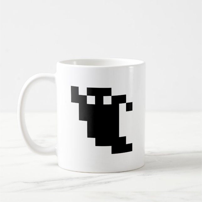 8 Bit Pixel-Geister Schatten Tasse (Links)