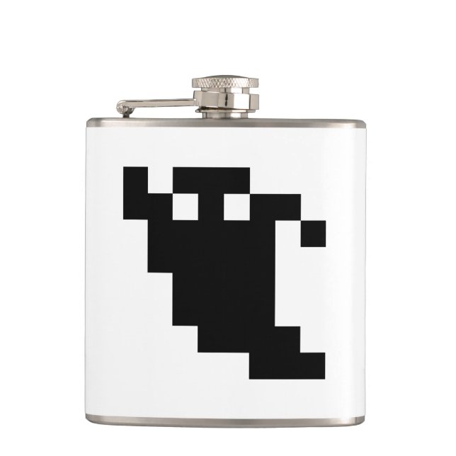 8-Bit-Pixel-Geisterschatten Flachmann (Vorderseite)
