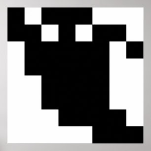 8 Bit Pixel-Geisterschatten Poster
