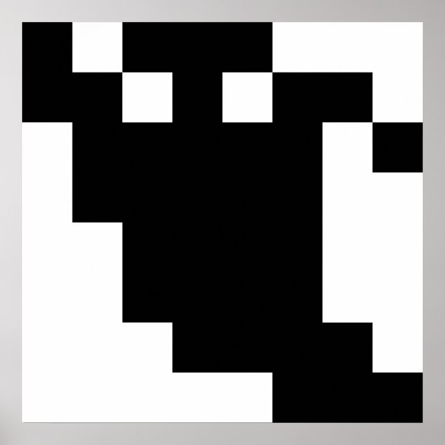 8 Bit Pixel-Geisterschatten Poster (Vorne)