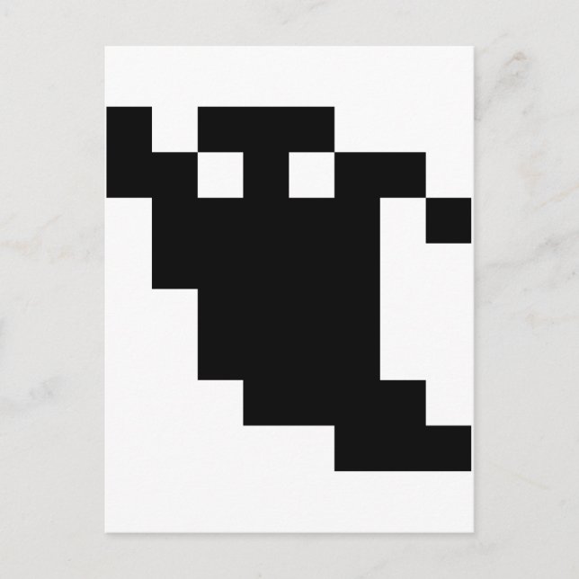 8-Bit-Pixel-Geisterschatten Postkarte (Vorderseite)