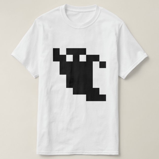 8 Bit Pixel-Geisterschatten T-Shirt (Design vorne)