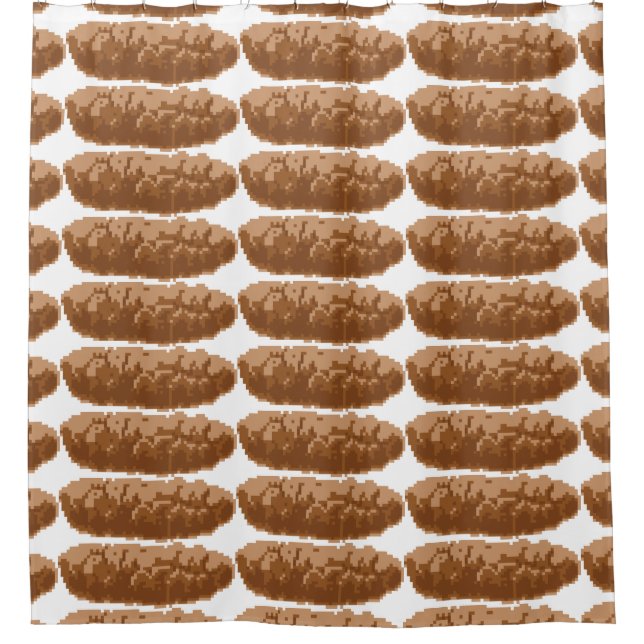 8 Bit Pixel Gekackt Duschvorhang (Vorderseite)