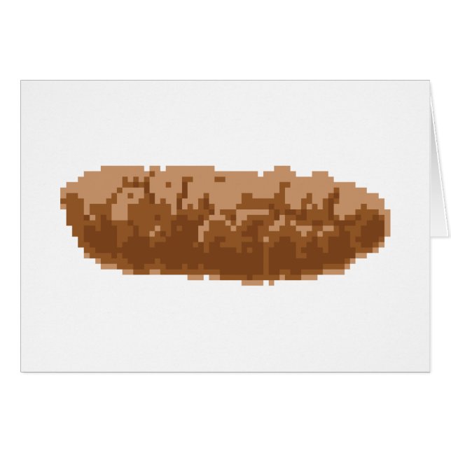 8 Bit Pixel Gekackt Grußkarte (Vorderseite (Horizontal))