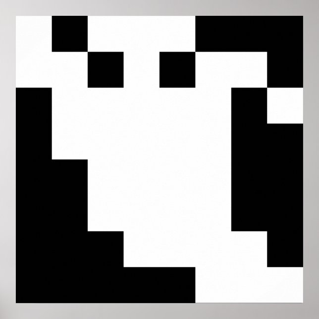 8 Bit Pixel Ghost Poster (Vorne)
