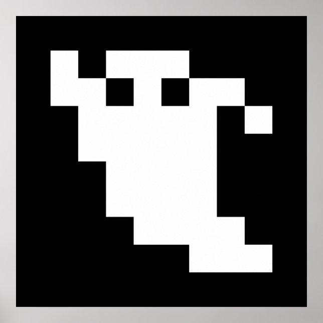 8 Bit Pixel Ghost Poster (Vorne)