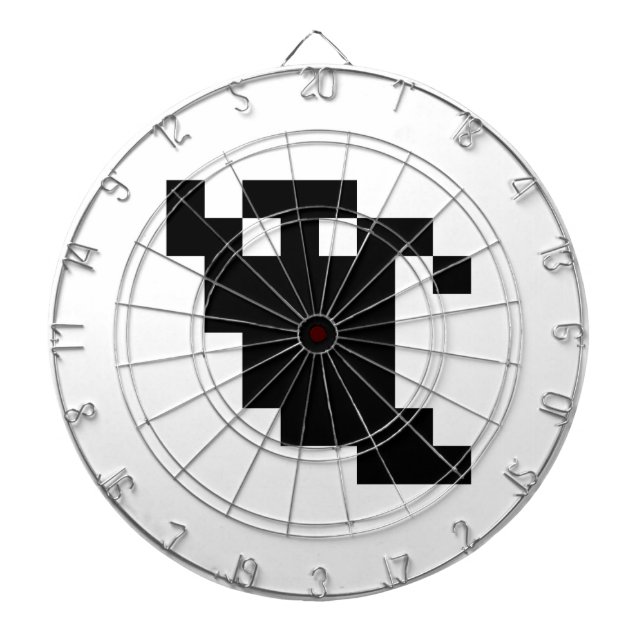 8 Bit Pixel Ghost Shadow Dartscheibe (vorne)