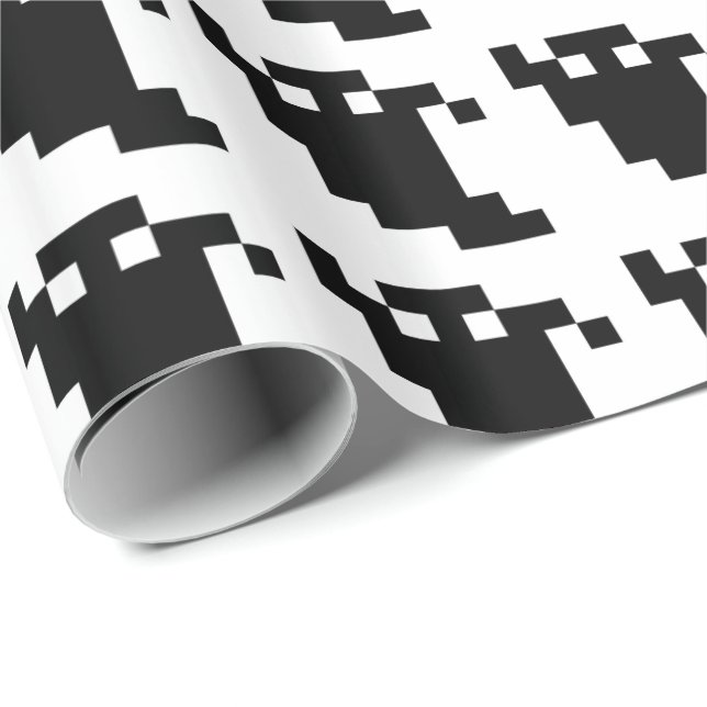 8 Bit Pixel Ghost Shadow Geschenkpapier (Rolleneckpunkt)