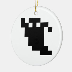 8 Bit Pixel Ghost Shadow Keramikornament