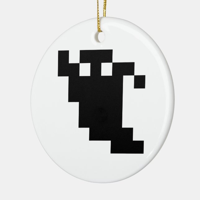 8 Bit Pixel Ghost Shadow Keramikornament (Links)